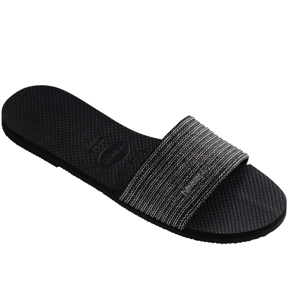 (3/4 UK, Black) Havaianas Womens You Malta Summer Beach Sandals Flip Flop Slides Sliders