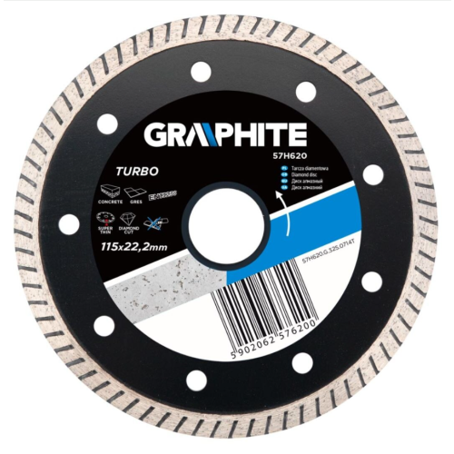 GRAPHITE 57H620 super thin tile cutting diamond blade disc 115 mm, 22.2 bore