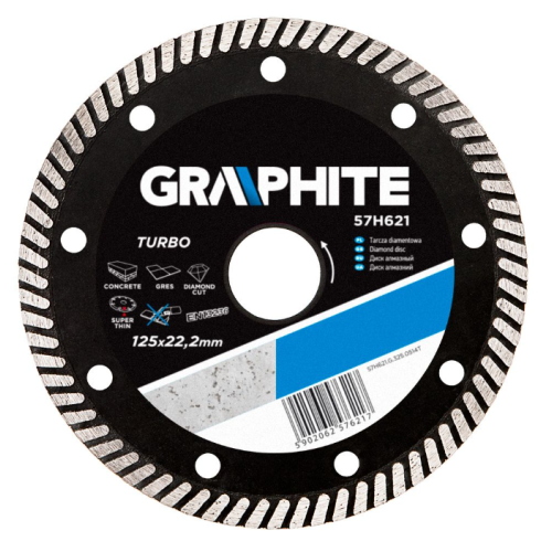 GRAPHITE 57H621 super thin tile cutting diamond blade disc 125 mm, 22.2 bore
