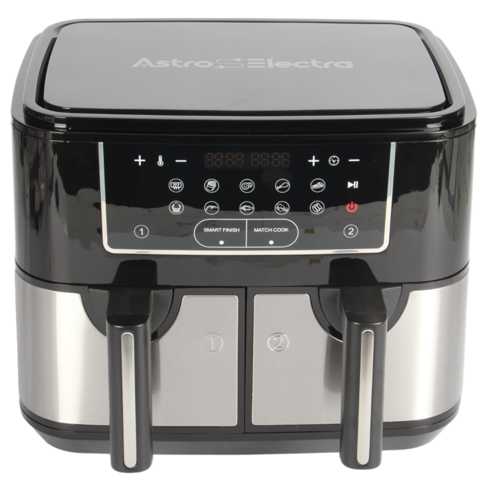 Astro Electra 9L Double Drawer Air Fryer. Touch Scren. 2600W. 10-in-1.