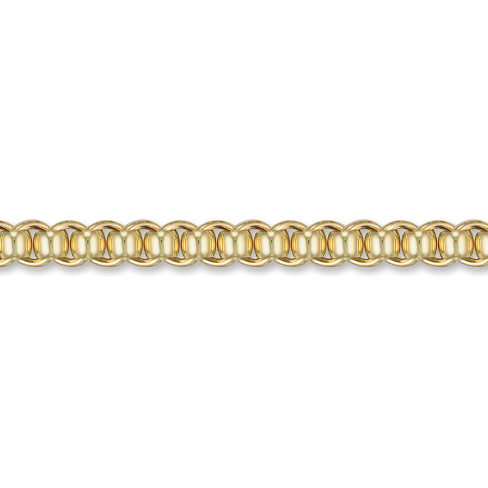 Jewelco London Men's Solid 9ct Yellow Gold Rolling Swiss Rollerball 8mm Gauge Chain Link Bracelet, 8.5 inch 21cm - JCN015H-8.5