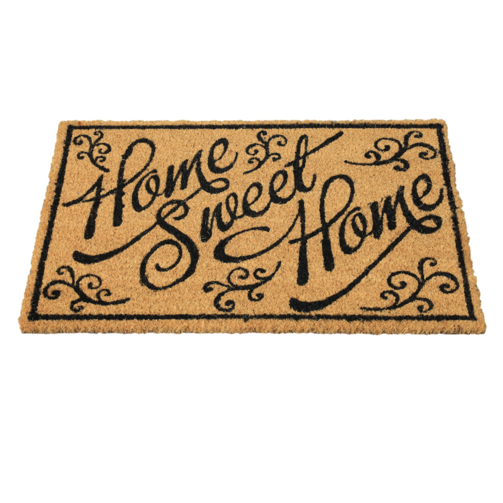 60x40cm Coir Door Mat Home Sweet Home Entrance Mat Rug Anti-Slip Dirt Scraper