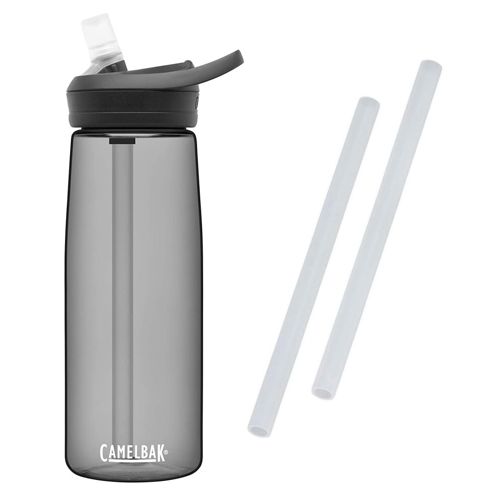 (charcoal) Camelbak Eddy+ water bottle 750ml/25oz - with FREE spare straws