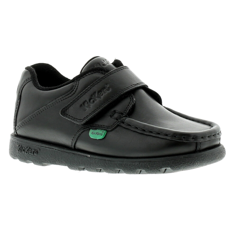 Kickers (, 7 (Children's)) New Boys/Childrens Fragma3 Touch Fastening School Shoes. Uk Size Black