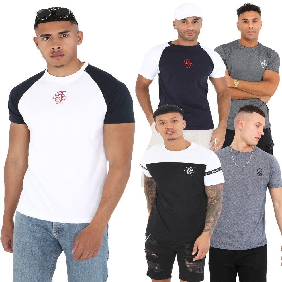 (Black, Jabari, S) Mens Brave Soul Short Sleeve Cotton Crew Neck T-Shirt Casual Muscle Gym Tee Top