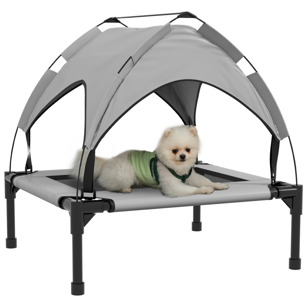 Cooling Elevated Dog Bed Outdoor w/ Canopy, For Small, Medium Dogs