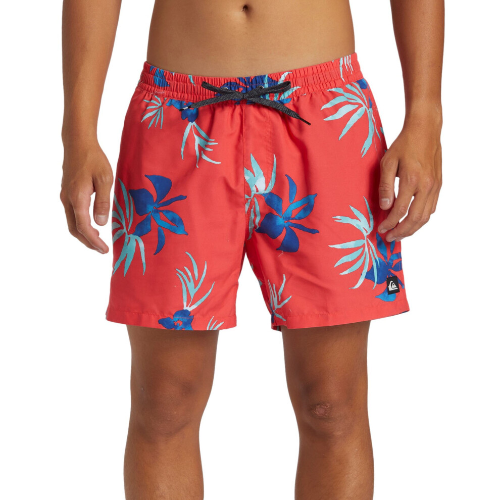(S, Cayenne) Quiksilver Mens Everyday Mix Volley 15" Swim Swimming Trunks Shorts