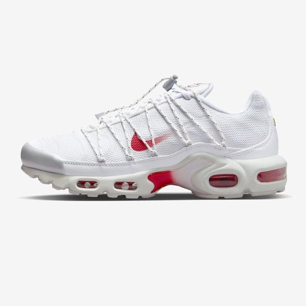 (White/Metallic Silver/Summit White/University Red, UK5) Nike Air Max Plus Utility Women's Running Trainers Sneakers Fashion Shoes