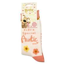 Boofle Extra Special Auntie Socks - Petals in Harmony, Yellow & Peach Pansies - Gift Idea GKBOOF93788