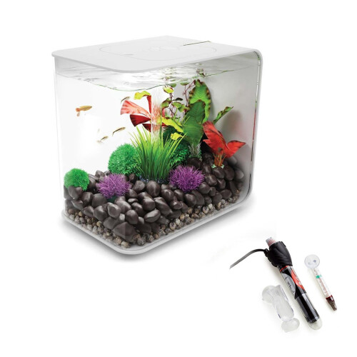 Biorb biOrb Flow 15L Aquarium, White with MCR LED lighting and Heater Pack 2