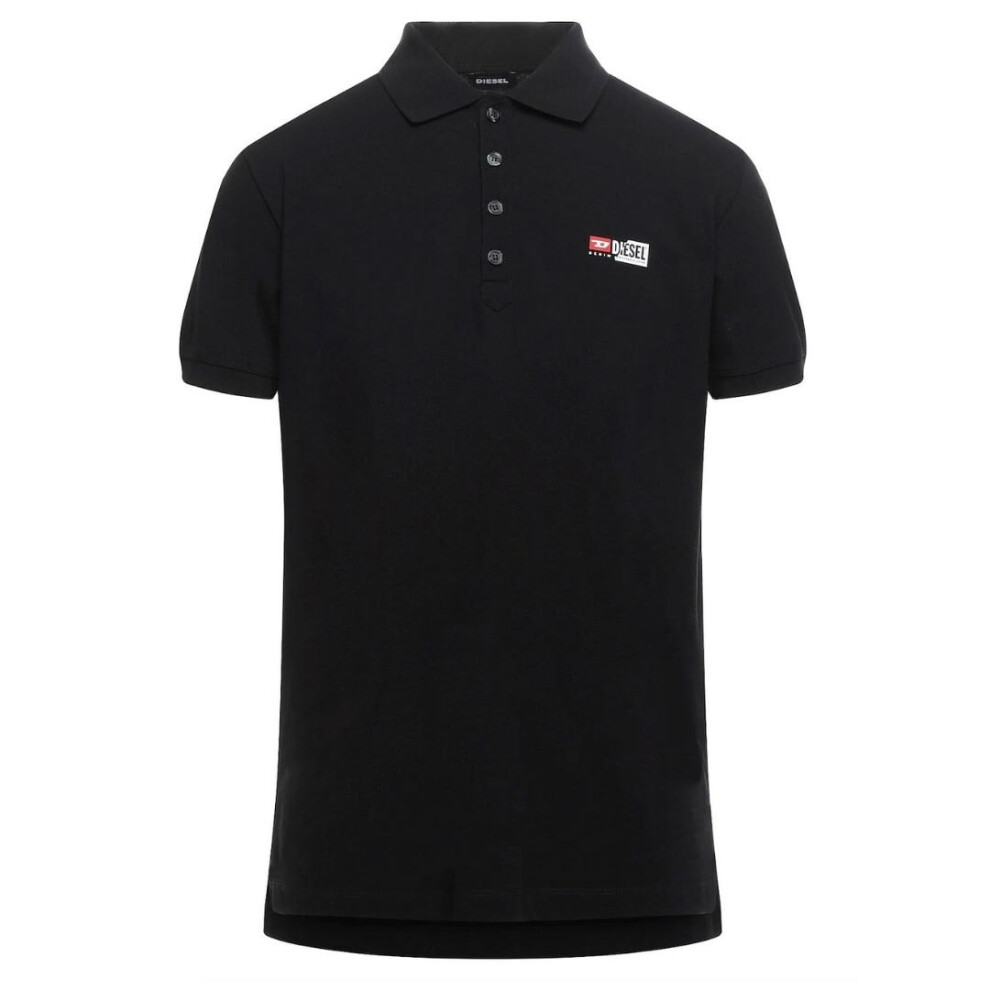 Diesel T-Weet-Spilt Black Polo Shirt
