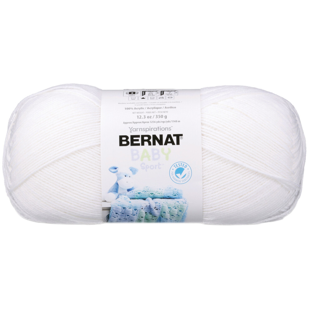 Bernat Baby Sport Big Ball Yarn Solids-Baby White 163121-21005