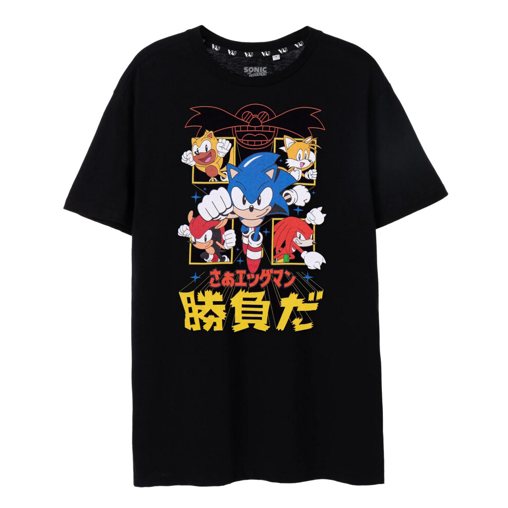 (S, Black) Sonic The Hedgehog Mens Japanese T-Shirt