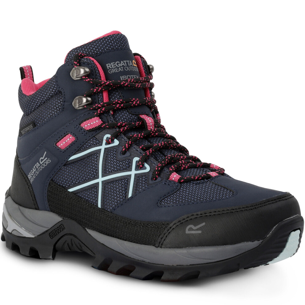 (3 UK, Navy/Pink) Regatta Womens Samaris III Waterproof Outdoor Walking Hiking Mid Rise Boots