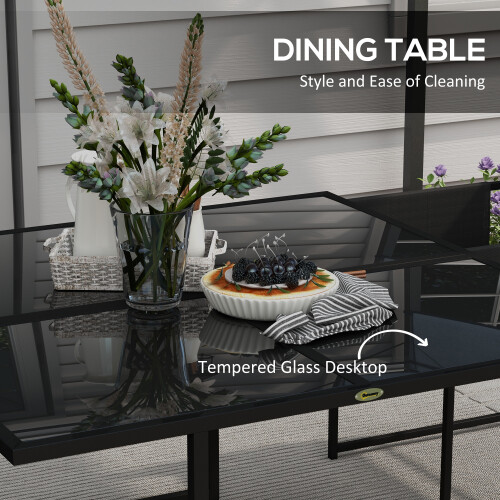 Outsunny Outsunny 4 Seater Outdoor Table and Chairs with Adjustable Backrest for Garden 1