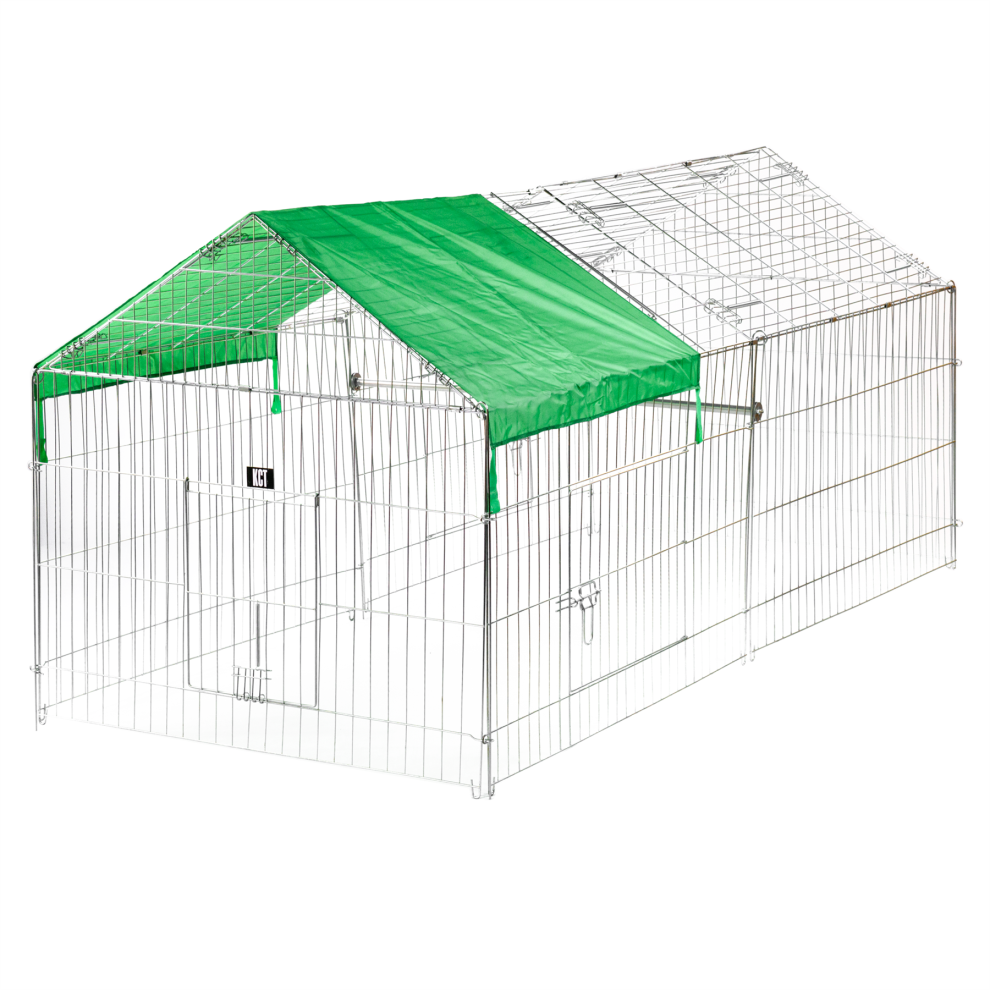 Extra Large Apex Enclosed Roof Metal Pet Playpen Run for Dogs, Cats, Rabbits, Chickens and More