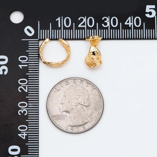 10pcs Leaf Ear Cuffs, Plated Brass Earcuff Earring (GB-2114) 1