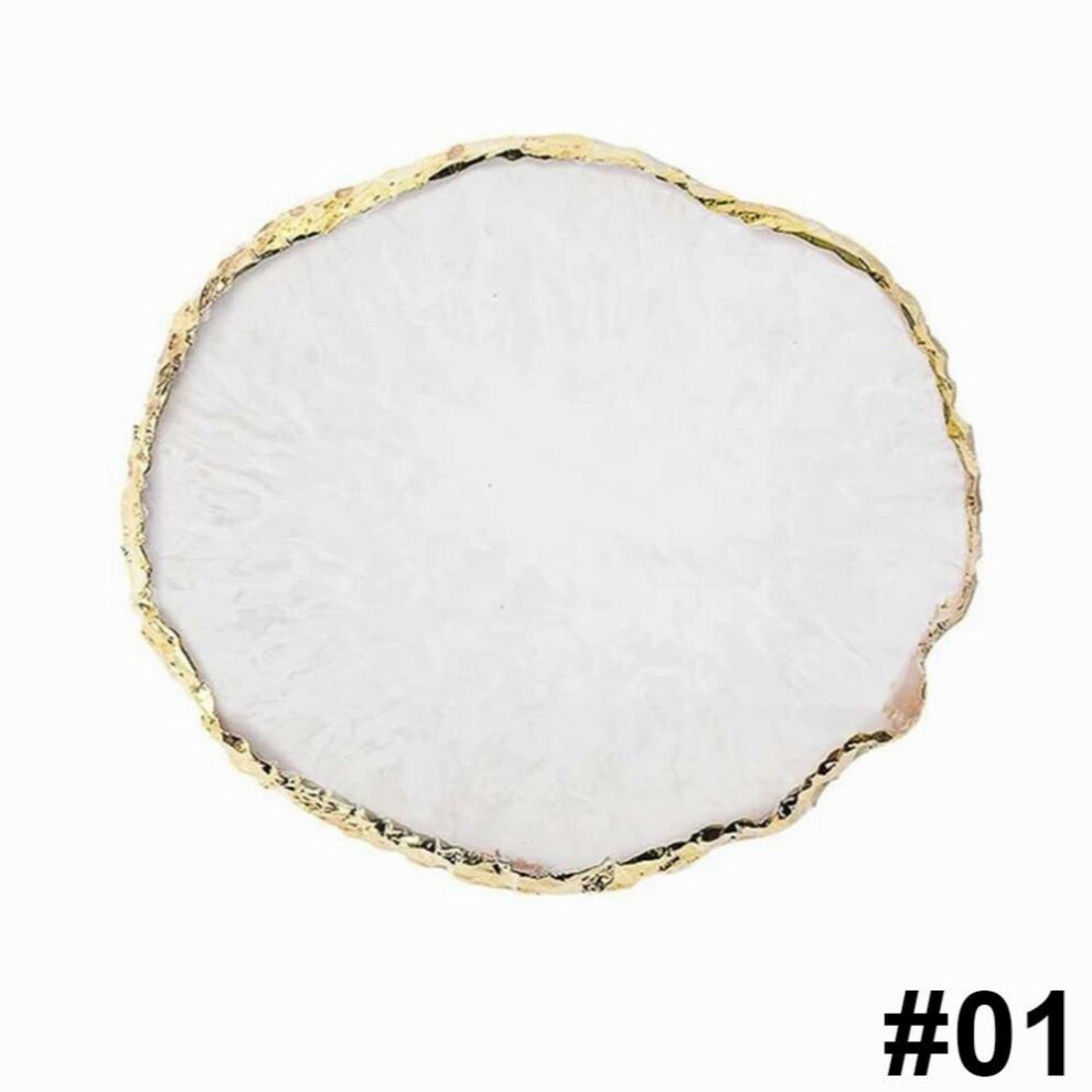Jewelry Display Board Round Resin Agate Piece Household Nail Art Painted Palette Coaster Photography Props Nail Art Accessories