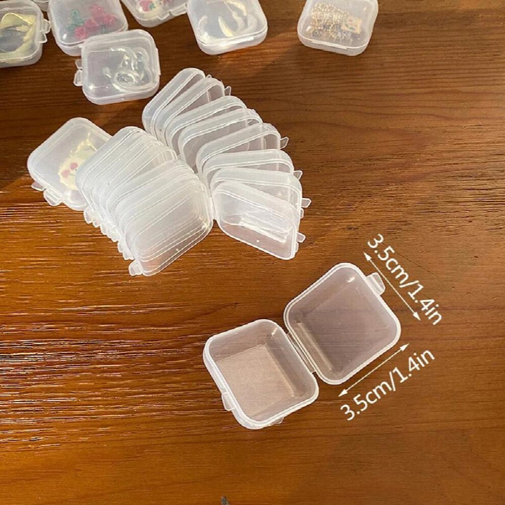 10PCS Small Boxes Square Transparent Plastic Box Jewelry Storage Case Finishing Container Packaging Storage Box for Earrings-image-OPC-PBRS7NG-NEW