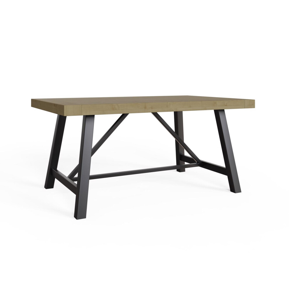 FWStyle Dining Table 1.6M Industrial Dining Room Style Furniture Driftwood Pine