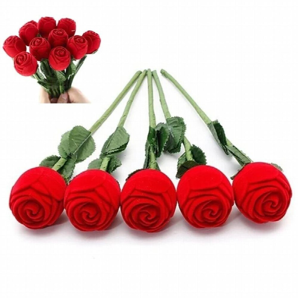 Individuality Madam Ring Box Top Velvet Plastic Handle Red Rose Flower Earring Jewelry Box-image-OPC-PBRS9KC-NEW