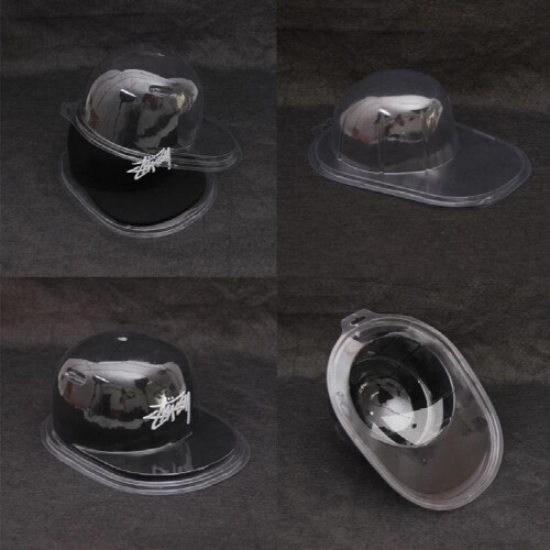 X7JB Double-layer Material Holder Transparent Baseball Display Box Dust-proof Hat Storage Plastic Protector 2