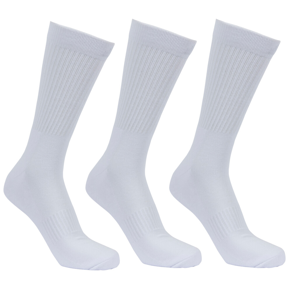 (7-11, White) Trespass Unisex Socks 3 Pair Rib Crew Sportsmen