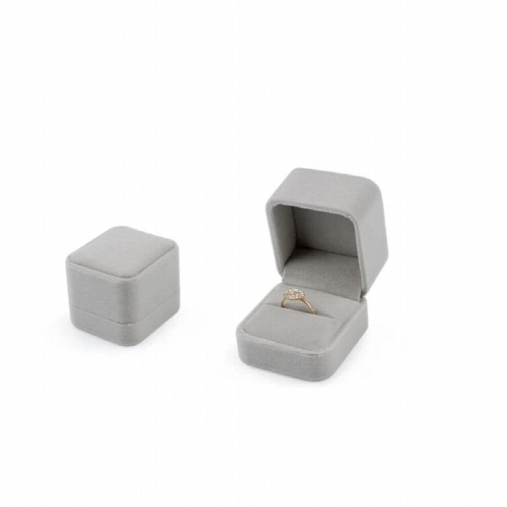 Bulk Wedding Ring Storage Box Earring Studs Pendant Necklace Set Jewelry Packaging Organizer Case Grey Velvet Kit-image-OPC-PBRSCVN-NEW
