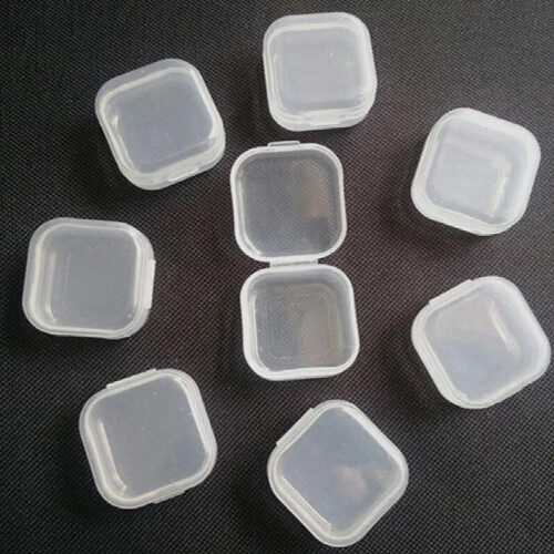 20Pcs Square Mini Clear Plastic Storage Containers Box with Lids for Small Items