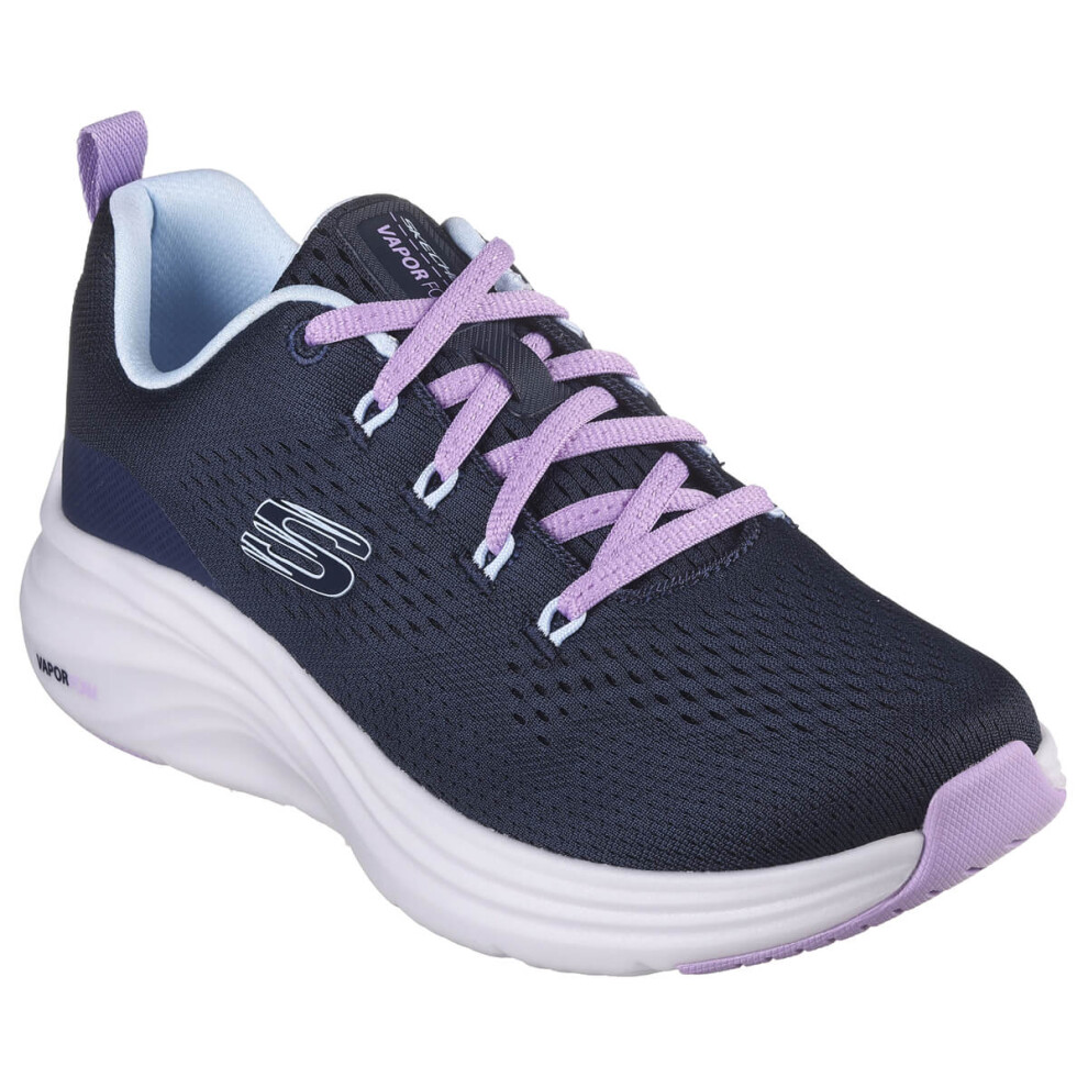 (UK 6.5, Navy/Lavender) Skechers Womens 2023 Vapour Foam Fresh Trend Engineered Mesh Lace Up Trainers