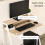 Homcom HOMCOM 2-Tier Storage Computer Workstation with Shelf, Metal Frame White 3