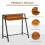 Homcom HOMCOM 2-Tier Storage Computer Workstation with Shelf, Metal Frame Walnut 3