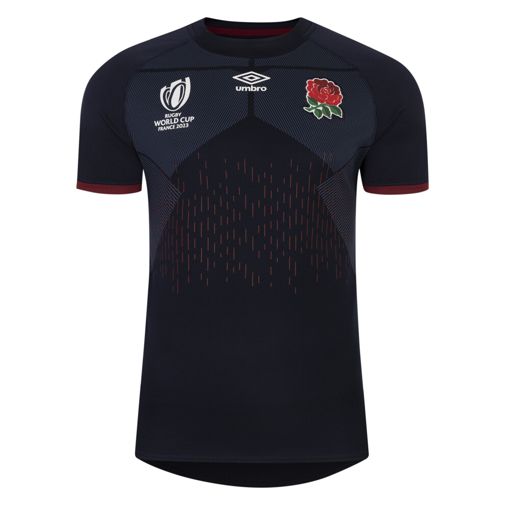 (M, Navy Blue/White/Red) Umbro Unisex Adult World Cup 23/24 England Rugby Replica Alternative Jersey