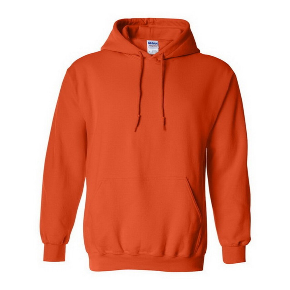 (2XL, Orange) Gildan Heavy Blend Adult Unisex Hooded Sweatshirt / Hoodie 