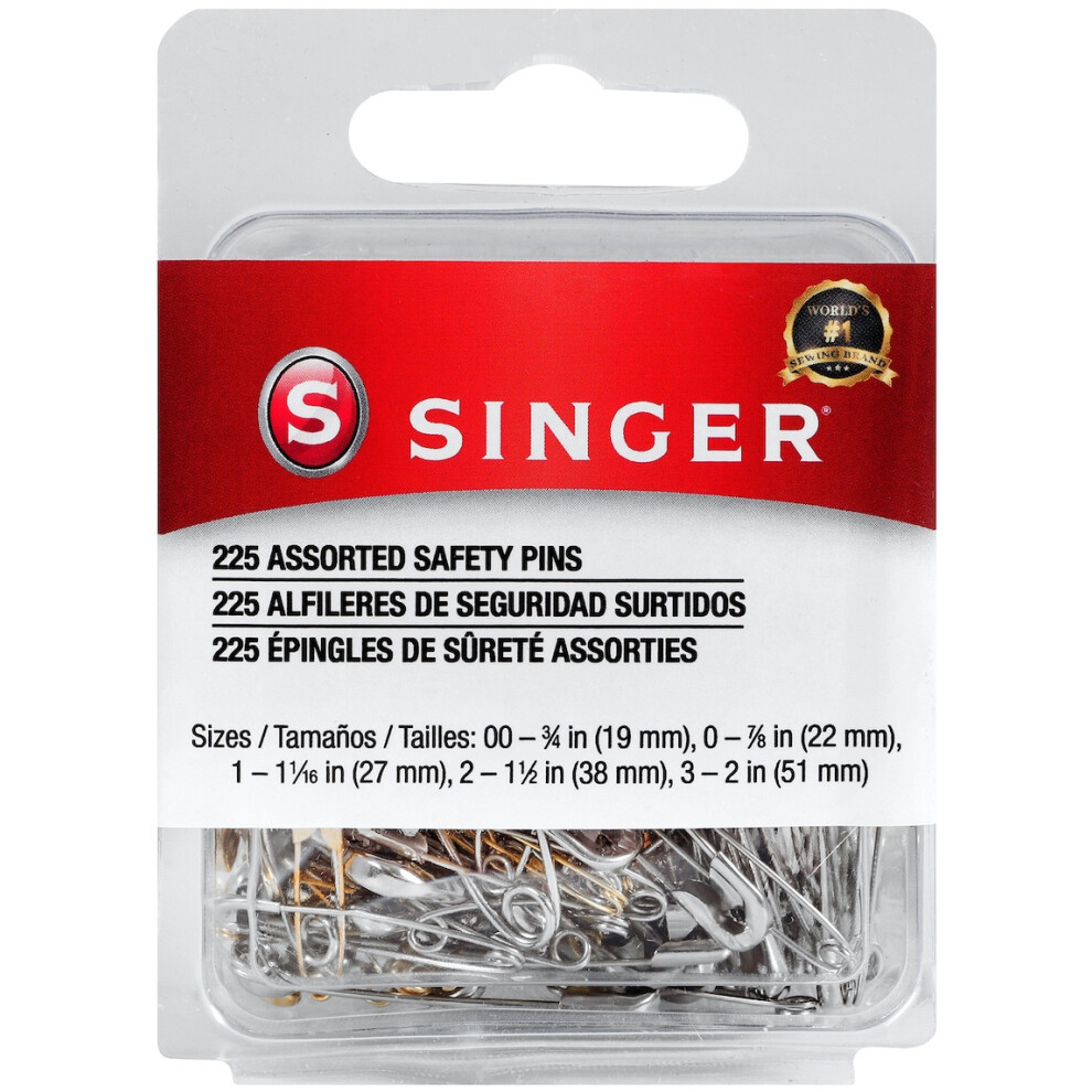 Singer Safety Pins-Sizes 00 To 3 225/Pkg 00205