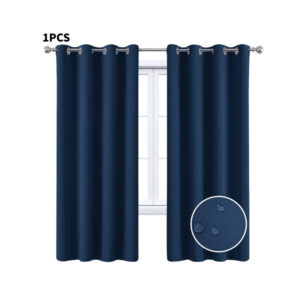 (Blue) Insulated Curtains Blackout Curtain Bedroom Living Room Solid Color Curtain