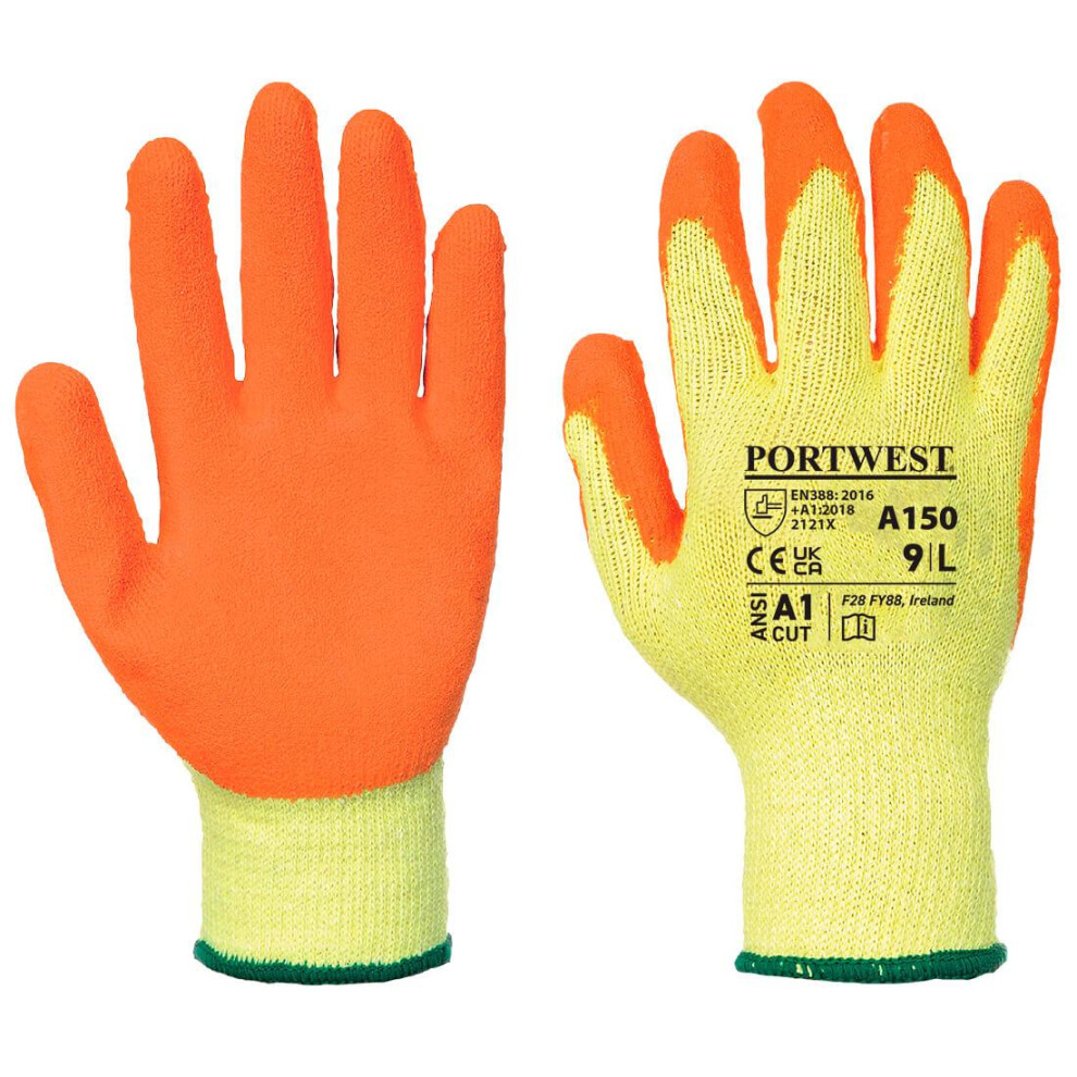 (2XL, Orange) Portwest Unisex Adult A150 Classic Grip Gloves