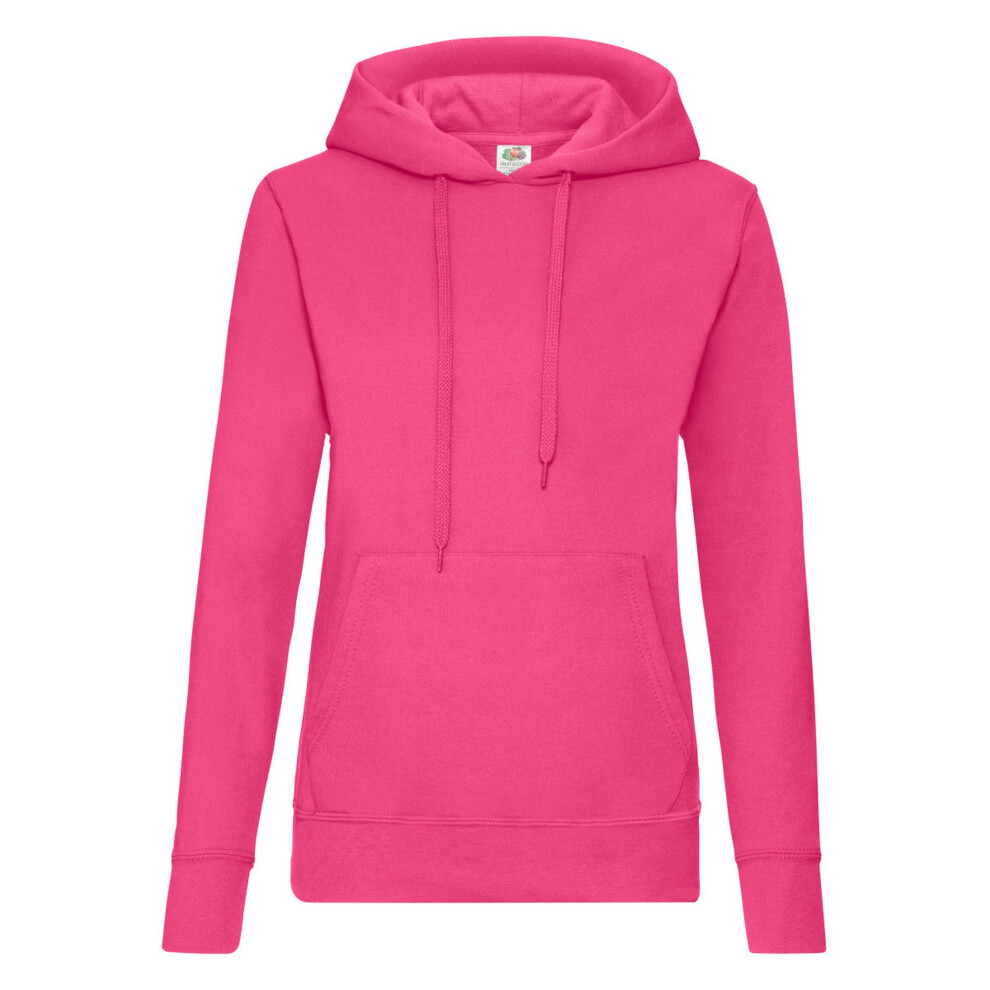 (2XL, Fuchsia) Fruit Of The Loom Ladies Lady Fit Hooded Sweatshirt / Hoodie