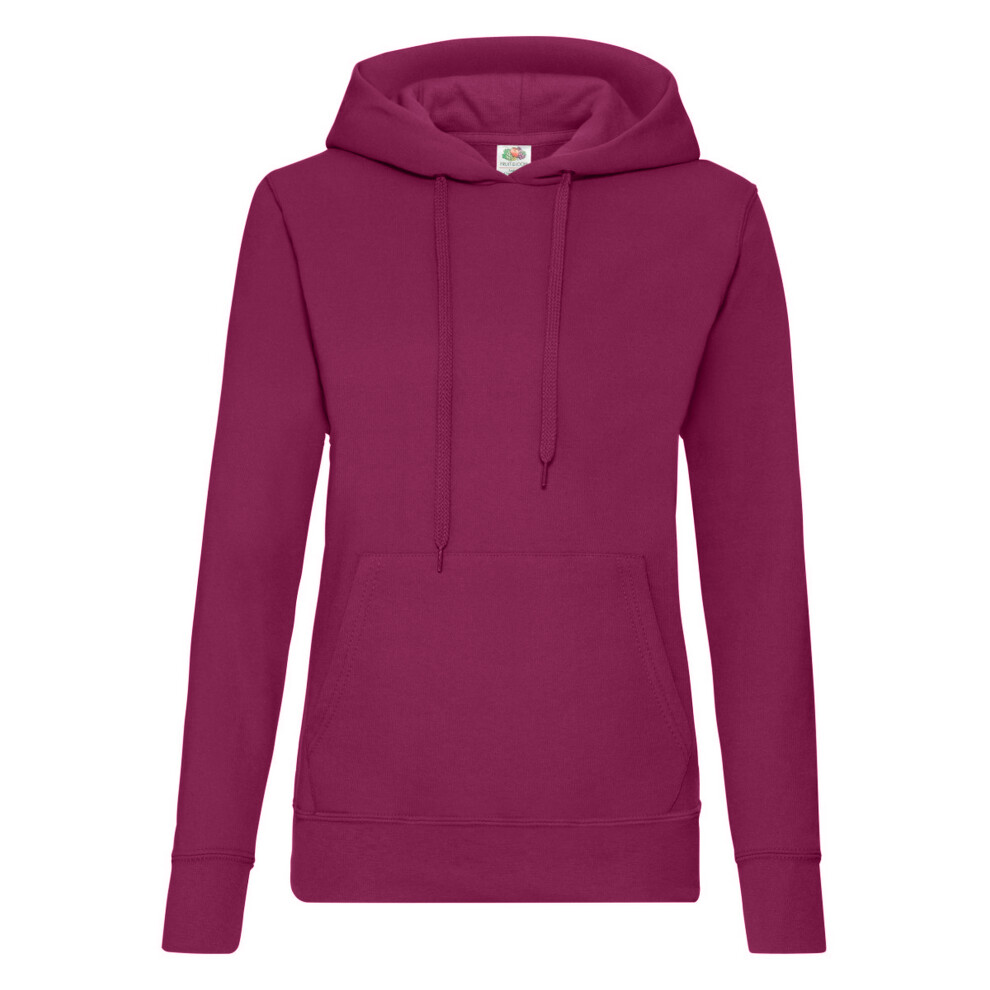 (2XL, Burgundy) Fruit Of The Loom Ladies Lady Fit Hooded Sweatshirt / Hoodie