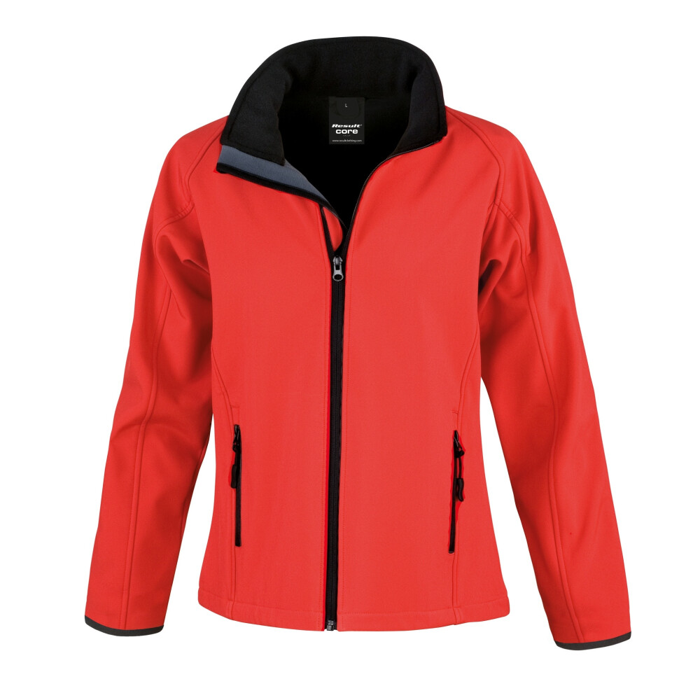 (2XL, Red / Black) Result Womens/Ladies Core Printable Softshell Jacket