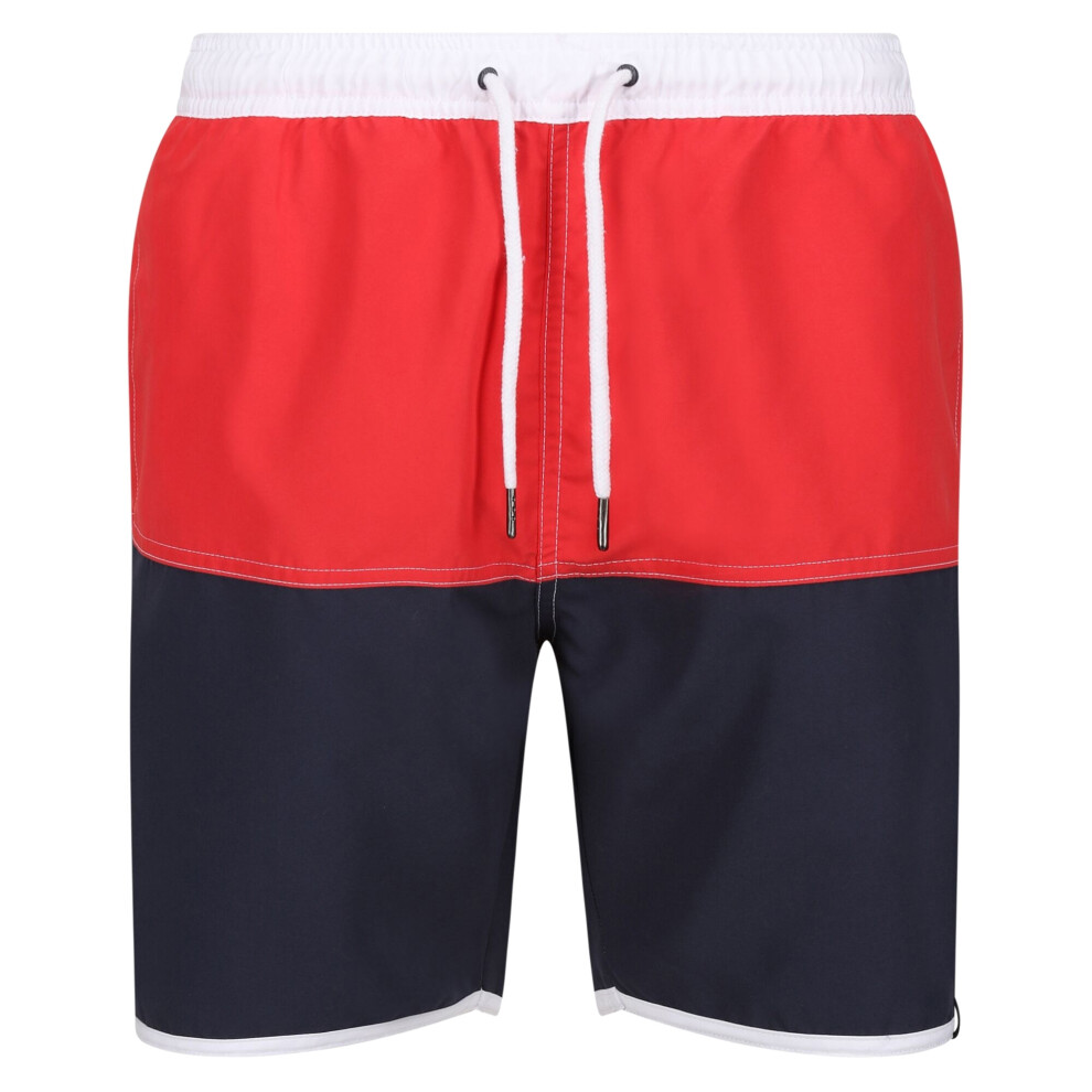 (S, Roccoco Red/Navy) Regatta Mens Benicio Swim Shorts