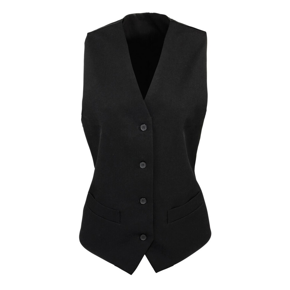 (XXS, Black) Premier Womens/Ladies Lined Waistcoat