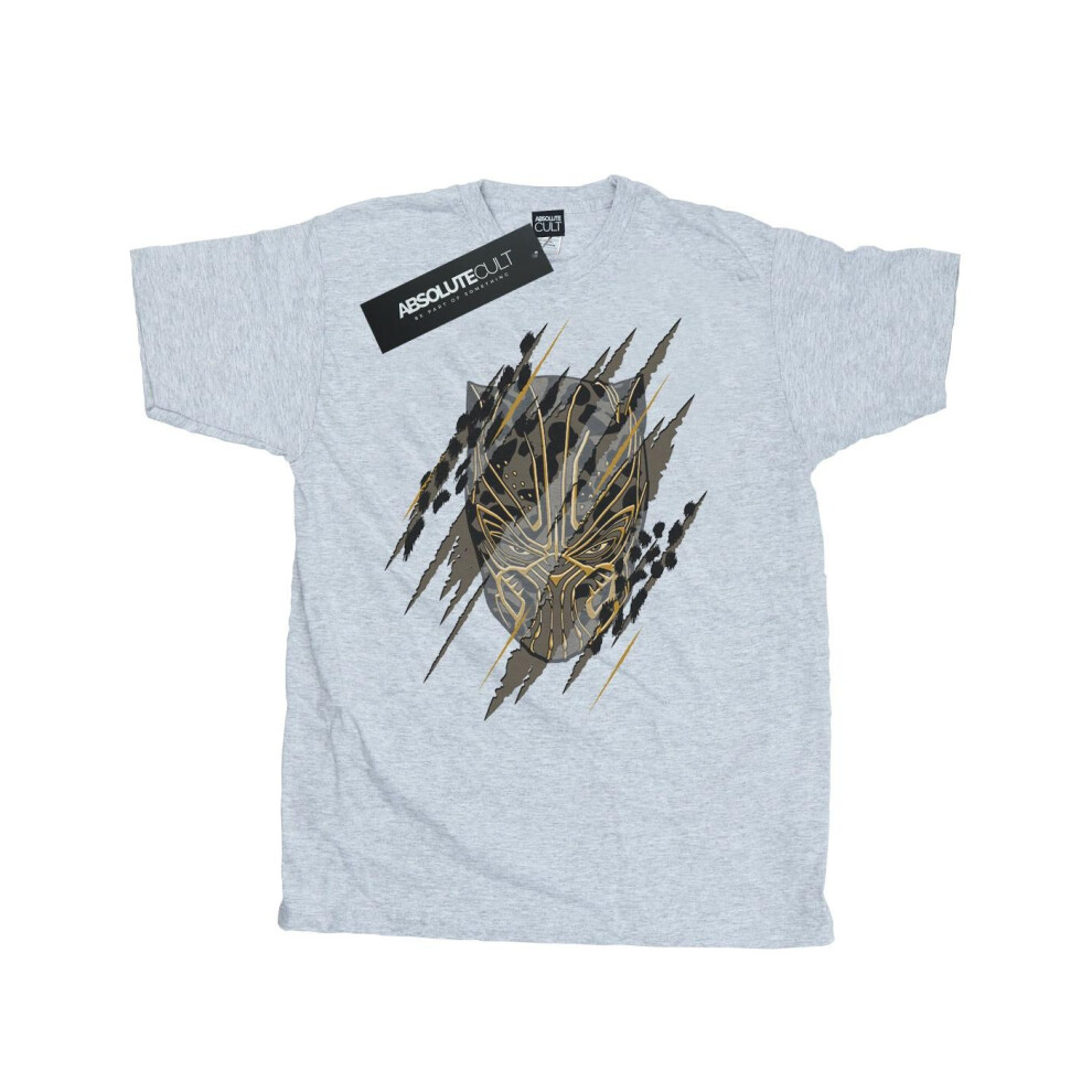 Marvel Mens Black Panther Gold Head T-Shirt