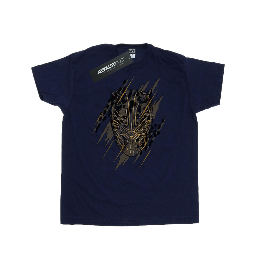 Marvel Mens Black Panther Gold Head T-Shirt