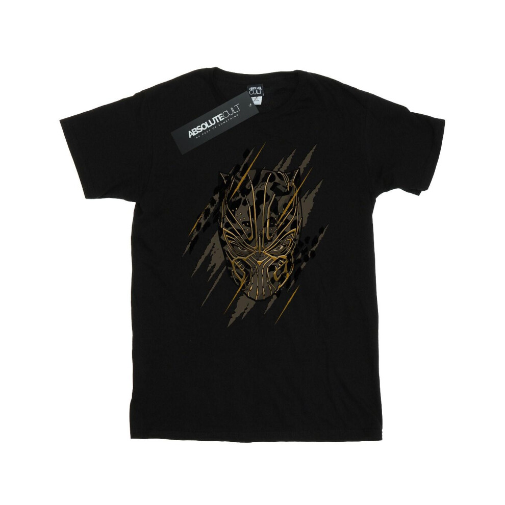 Marvel Mens Black Panther Gold Head T-Shirt