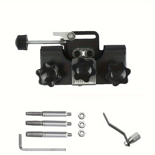 (Black And 3 Head) 3pcs Universal Chainsaw Sharpener Kit
