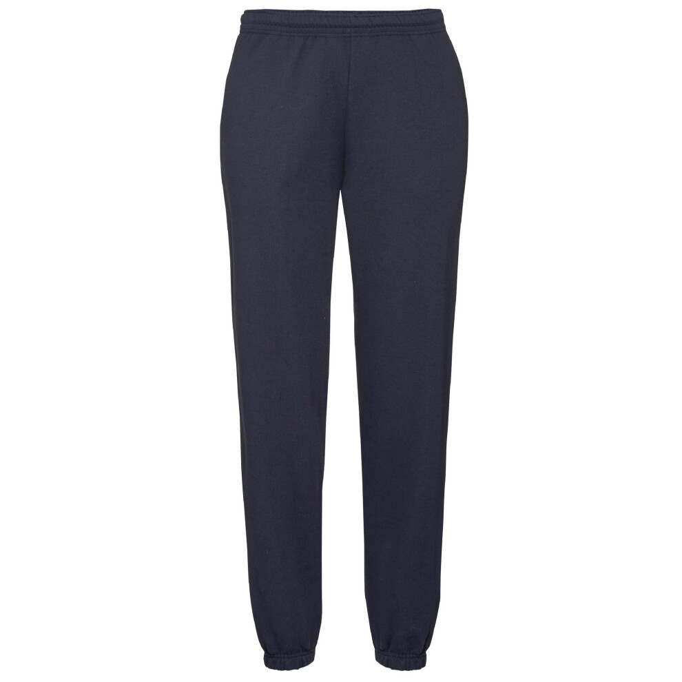 (XL, Deep Navy) Fruit Of The Loom Mens Elasticated Cuff Jog Pants / Jogging Bottoms