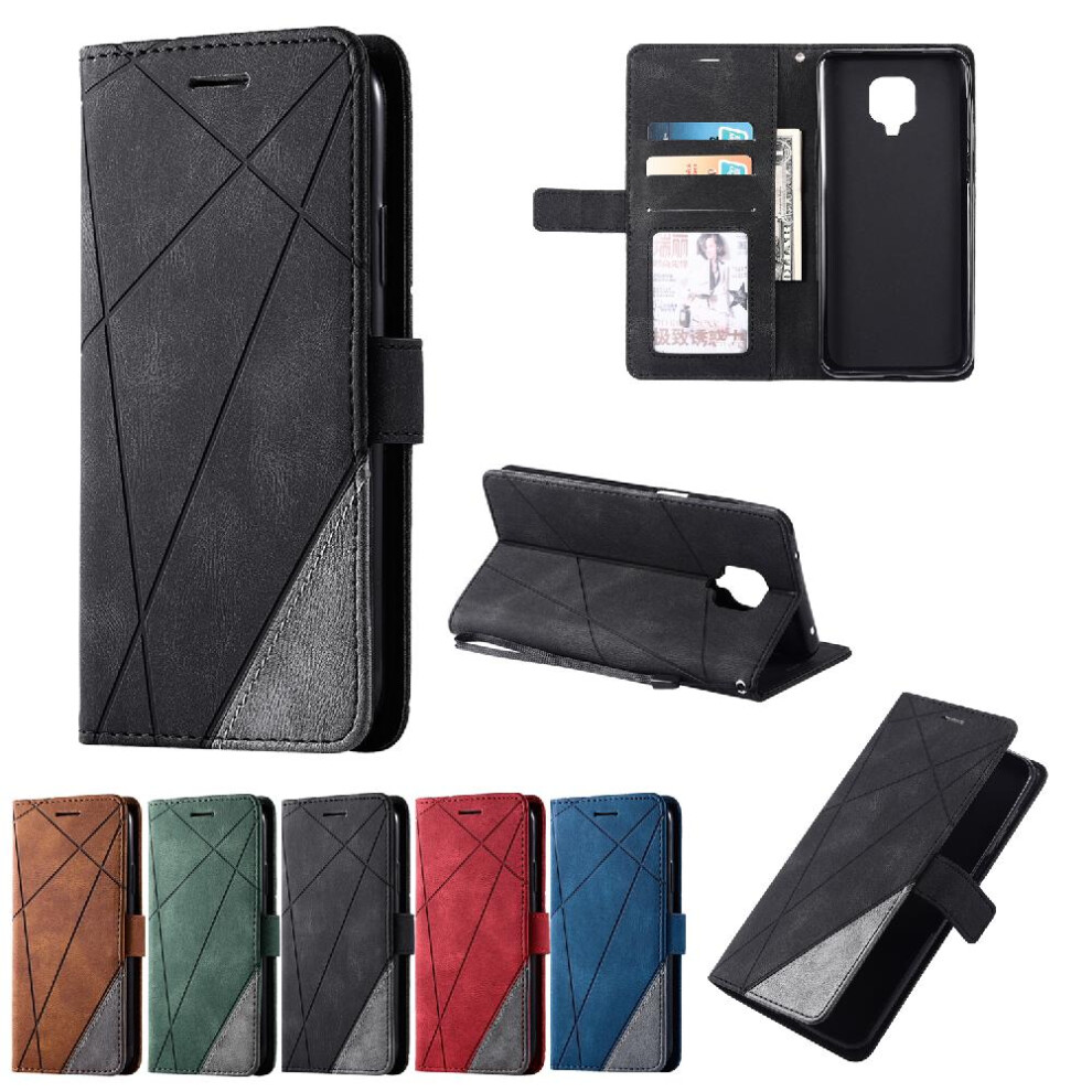 (Black) Case For Xiaomi Redmi Note 9S/Note 9 Pro Magnetic Shockproof Pu Leather Wallet Flip Folio Card Holder Kickstand Black 764762567521
