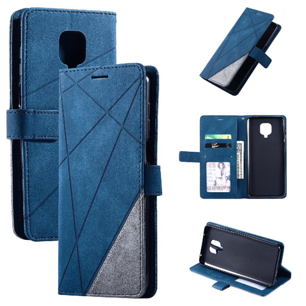 (Blue) Case For Xiaomi Redmi Note 9S/Note 9 Pro Magnetic Shockproof Pu Leather Wallet Flip Folio Card Holder Kickstand Blue 764762567507