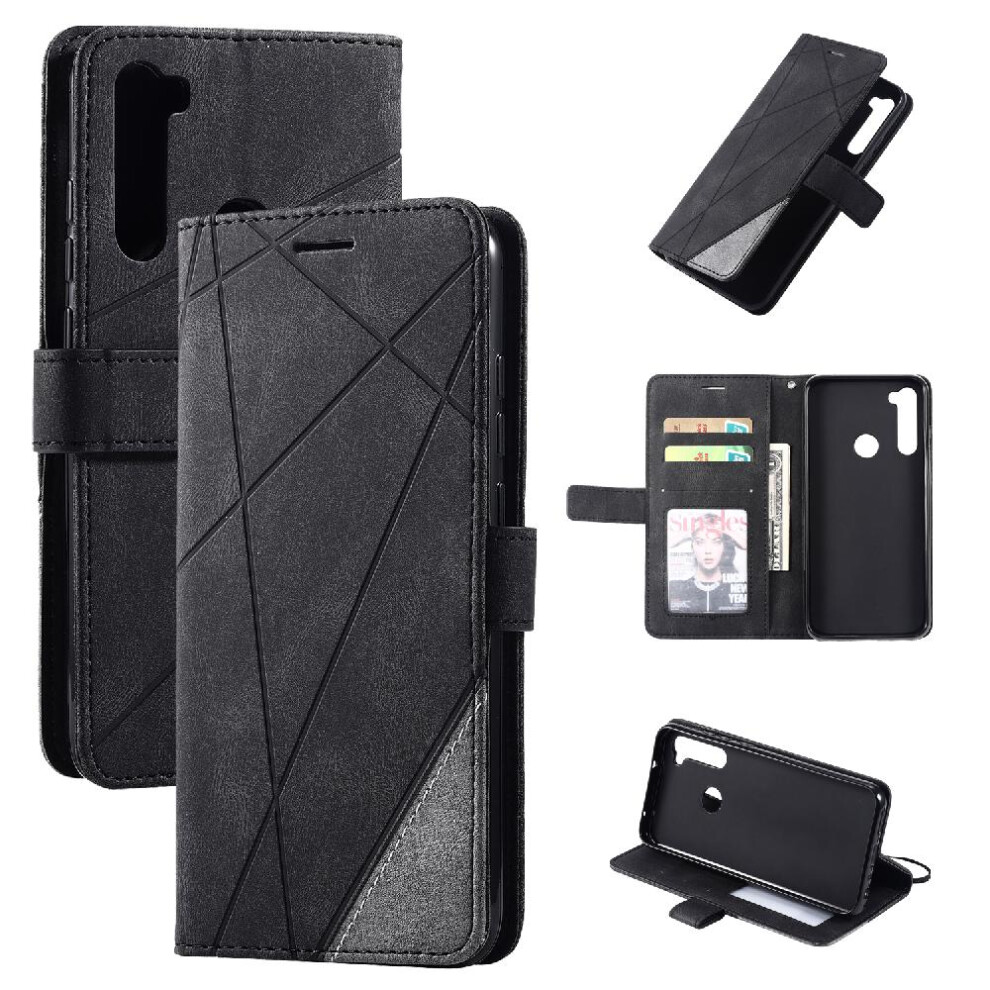 (Black) Case For Xiaomi Redmi Note 8T Magnetic Card Holder Kickstand Pu Leather Wallet Flip Folio Shockproof Black 764762567682